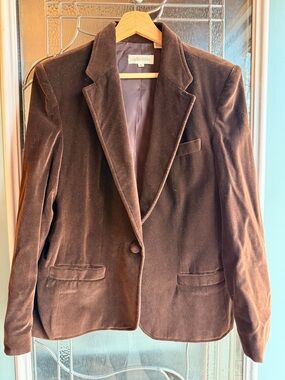 Vintage Women's Brown Velvet Blazer Jacket GORGEOUS!!